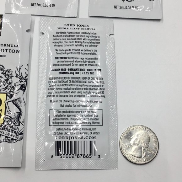 X5 NIP Lord Jones Body Lotion - Whole Plant Formula - Mini Sample 2mL each - Picture 3 of 3